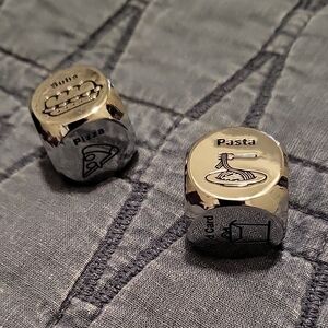 Silver Dice Set for Planning Dinner